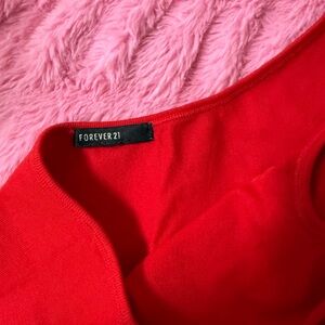 Forever 21 Bold Red one shoulder jumpsuit